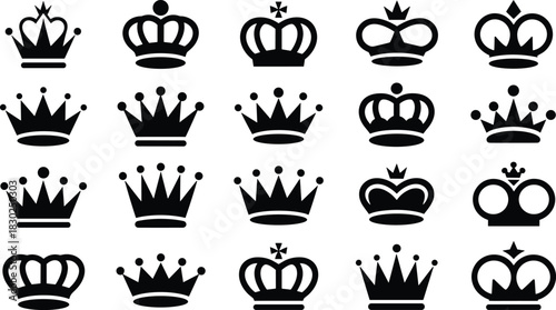 Collection of royal crown silhouettes