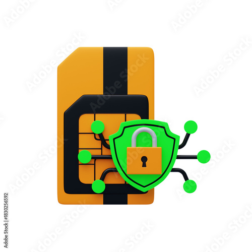 Sim Security 3D Icon