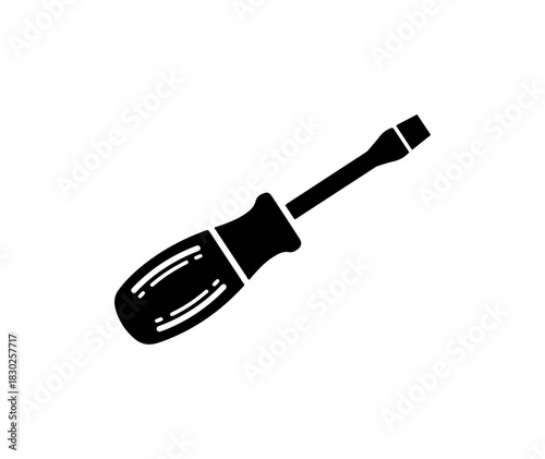 Sleek screwdriver icon for website or mobile app design, perfect for home repair and handyman services