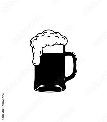 Refreshing beer mug with foamy head, perfect for summertime celebrations and brewery promotions