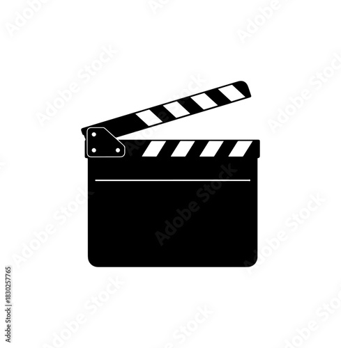 Classic film clapperboard symbolizes movie production and filmmaking success, isolated symbol