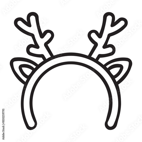 Illustration vector graphic of Reindeer Antlers Headband Icon_Line Icon