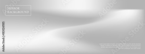 Elegant metallic background. Soft silver mirror gradient with delicate foil texture for minimalist screens. Vector illustration.
