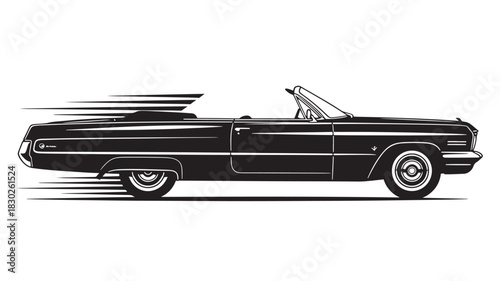 Cruise in style with this classic convertible, perfect for vintage car enthusiasts and automotive design projects, capturing the spirit of freedom and the open road