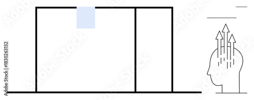 Growth concept. Geometric forms highlight growth through contrasting visuals and abstract symbolism. Growth, visual elements, and progress design for education, innovation, and creativity. Suitable