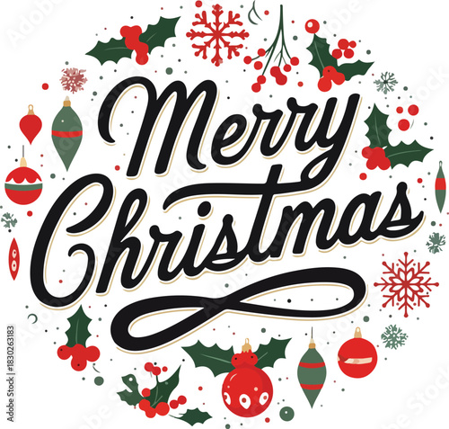 Merry typography design illustration vector Christmas