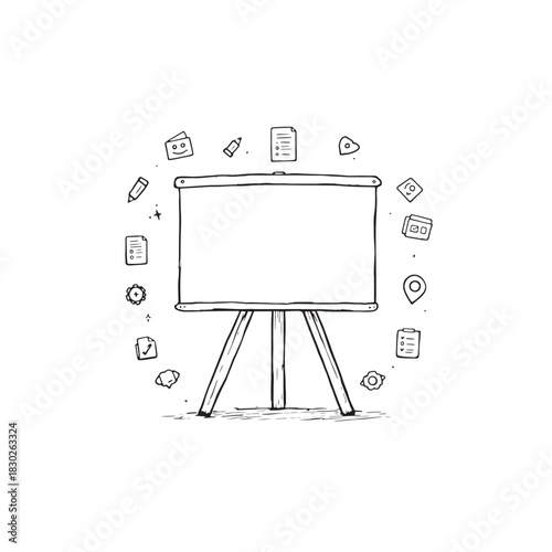 Presentation board line art creative modern design