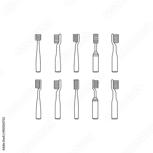 Dental Health Toothbrush line art for brighter healthy smiles