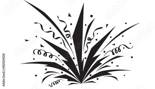 Celebrate milestones with a burst of festive energy using this dynamic black and white confetti design, perfect for party invites, birthday announcements, or special occasion graphics