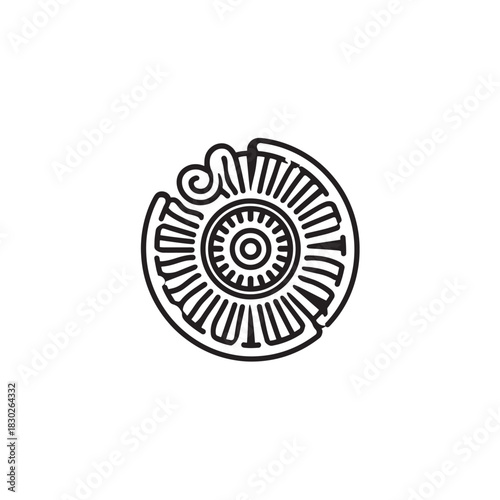 Fossil line art prehistoric remains unearthed naturally