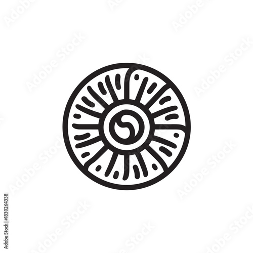 Fossil line art prehistoric remains unearthed naturally