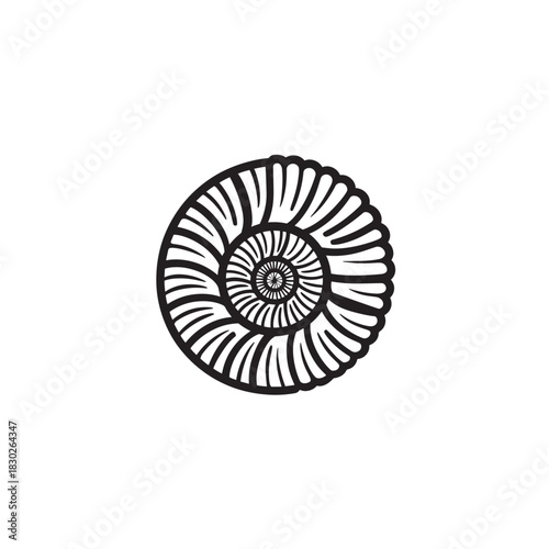 Fossil line art prehistoric remains unearthed naturally