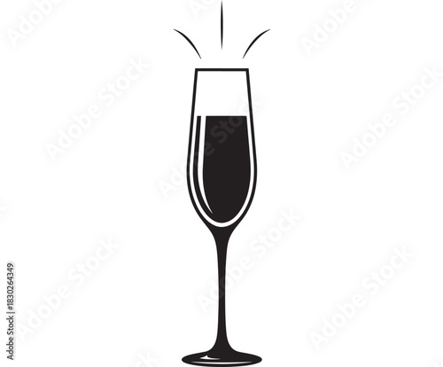 Celebrate with modern sophistication, a stylish wine glass illustration for your elegant design, perfect for beverage promotions and upscale events, adding a touch of class to your project