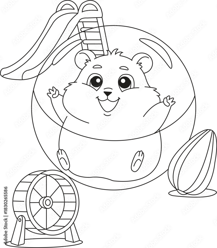 Fototapeta premium Hamster coloring page for kids