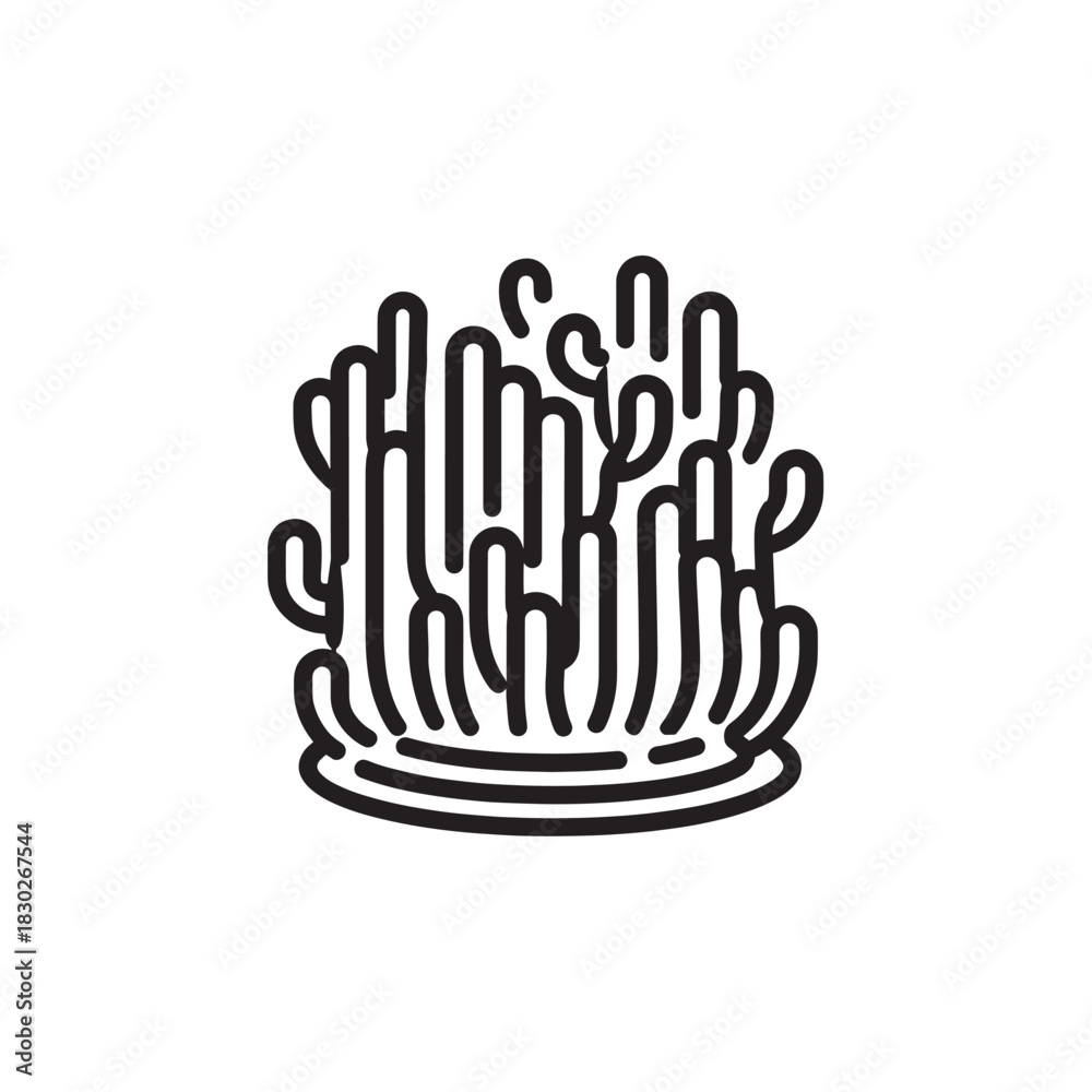 Obraz premium Moss Patch line art natural green forest texture