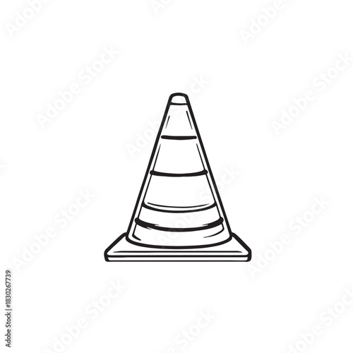 Road construction line art workers on site