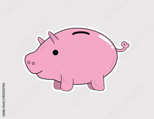 Piggy Bank: Represents savings, investment, future planning, or children's finance in a cute, accessible style