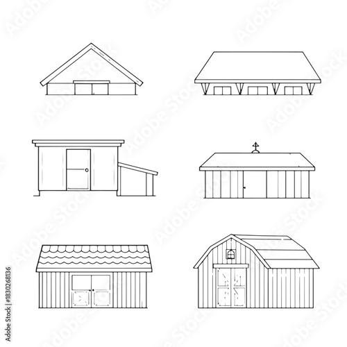 Shed Roof Line Art Minimal Design Modern Architecture Inspiration
