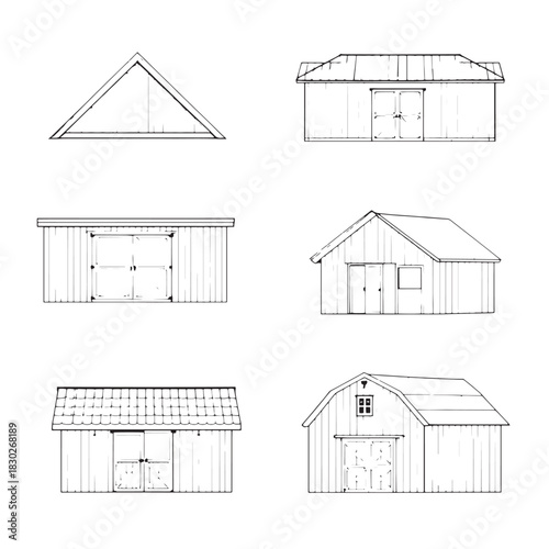 Shed Roof Line Art Minimal Design Modern Architecture Inspiration