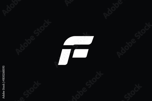 Minimal Modern Letter F Logo on Black Background