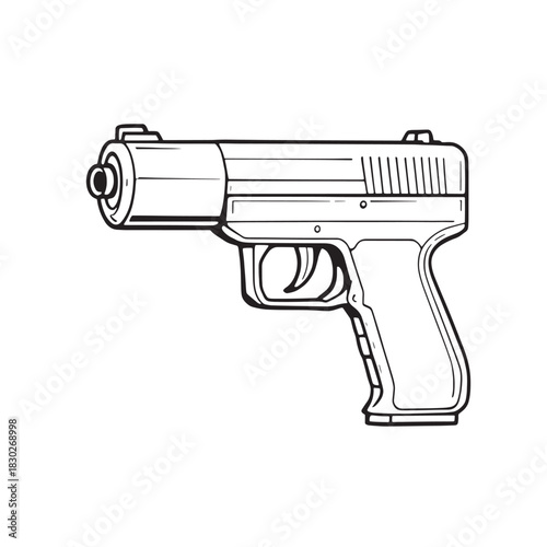 Speed gun line art measures speed with precision