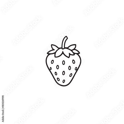 Strawberry line art fresh vibrant garden treat