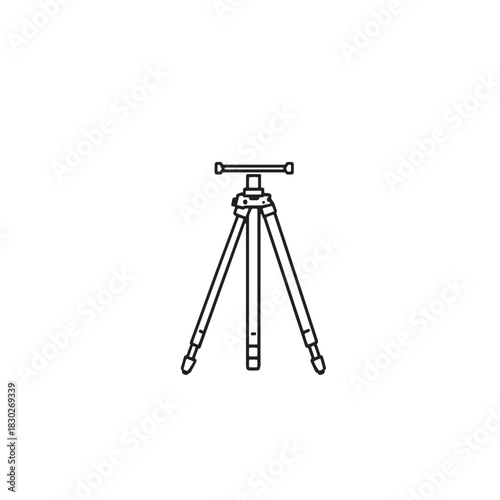 Surveying tripod line art durable reliable instrument
