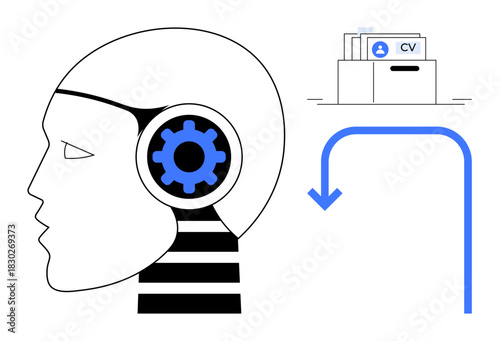Artificial intelligence. Advanced AI powers automating CV review and candidate selection. Artificial intelligence efficiency for recruitment, automation, and job application processes. Useful for HR