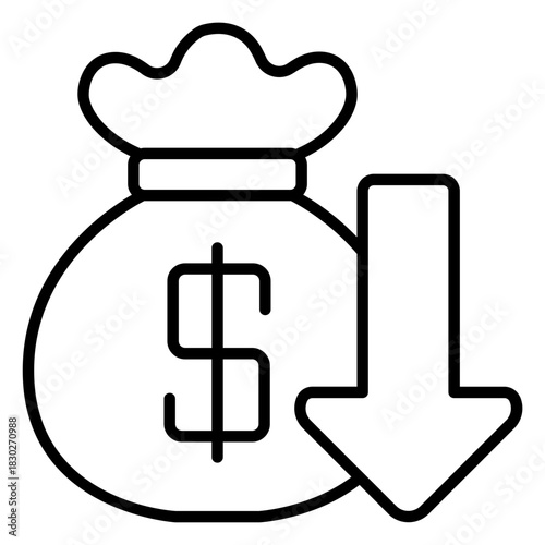 Debt outline icon