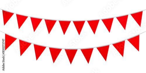 Red Bunting Flags Garland for Festive Decorations