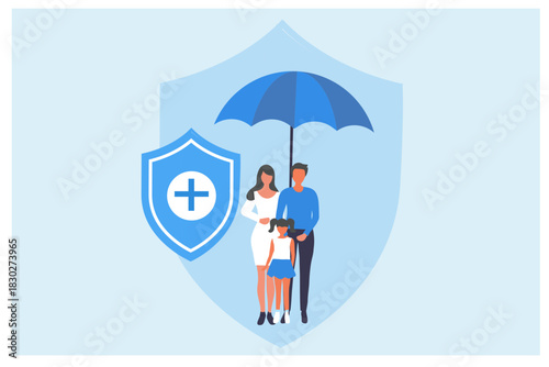 Health Insurance concept, insurance policy to protect from life and health accident. Health and life insurance policy, healthcare concept