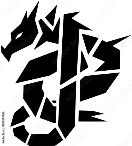 black and white origami bird