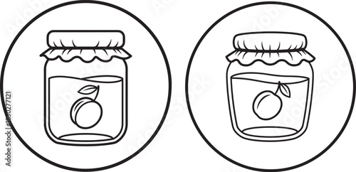 Two oval frames with jam jar silhouette
