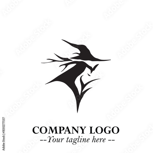 Mystical Black Witch Logo Symbol on White Background for Modern Magical Branding Design Effects