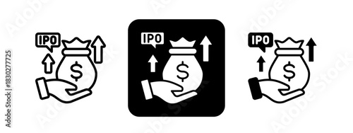 Capital Raising Specialist  Solid color and black line drawing vector illustration set