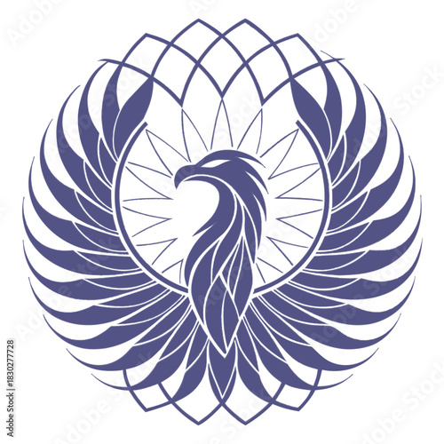 Abstract turquoise camera aperture icon with overlapping rounded shape isolated on white background