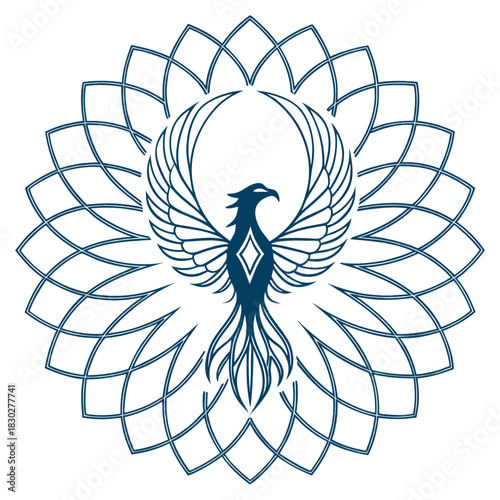 Impossible penrose triangle optical illusion structure in orange and yellow outline isolated on white background