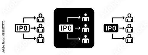 Public  Solid color and black line drawing vector illustration set