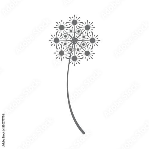 Dandelion logo simple vector and symbol