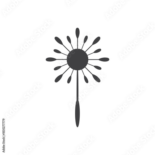 Dandelion logo simple vector and symbol