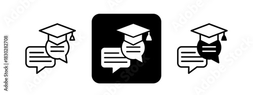 Communication  Solid color and black line drawing vector illustration set