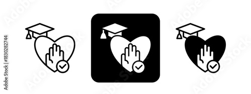 Tolerance  Solid color and black line drawing vector illustration set