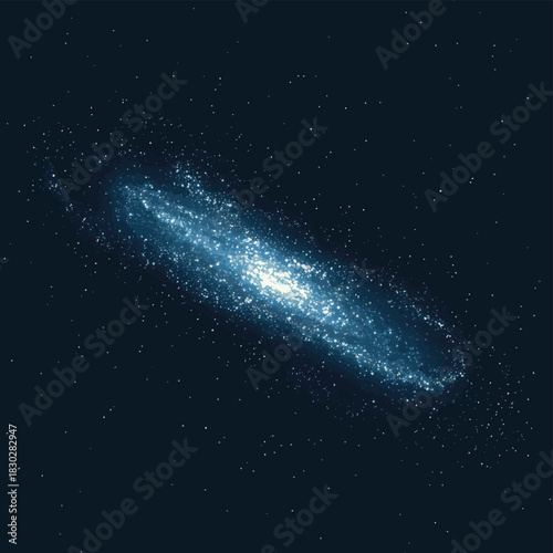 Illustration of galaxy made by dots. Galactica Andromeda,Milky Way.Vector image , vector style simple color