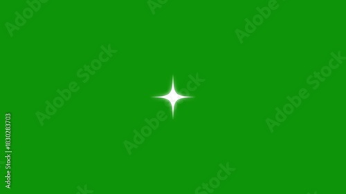 Shining twinkle stars animation, White doodle glitter stars on flat, vector, Twinkle star glitter sparkle, Twinkle Sparkling stars Shining animation on green screen