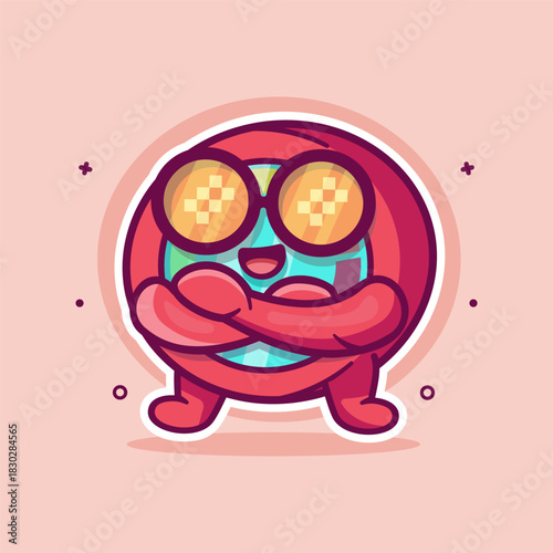 cool hygrometer character mascot with crossed arms isolated cartoon in flat style design