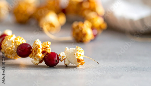 Garland Popcorn Cranberry Close-up
