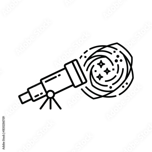 Telescope Observing Galaxy Icon