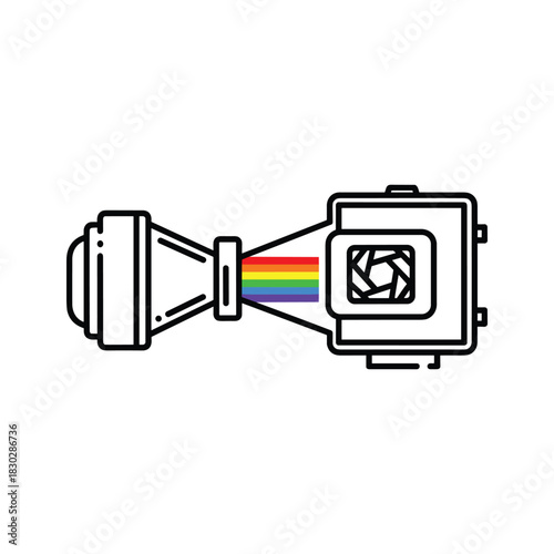Optical Spectrometer with Rainbow Light Spectrum Icon