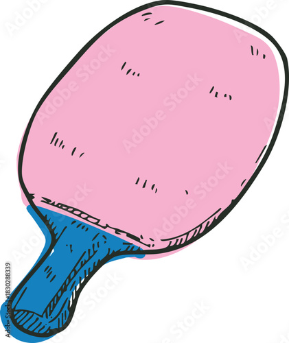 table tennis paddle sports item hand drawn illustration