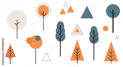 set of four seasons vector illustration
